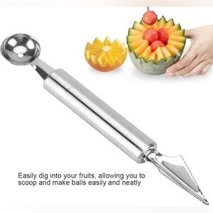 Stainless Steel Fruit Carving Knife Watermelon Melon Baller Kitchen Gadgets